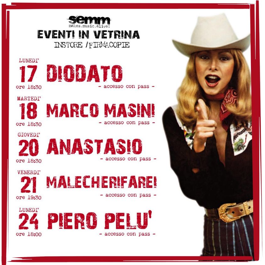 Semm Music Store Eventi in vetrina