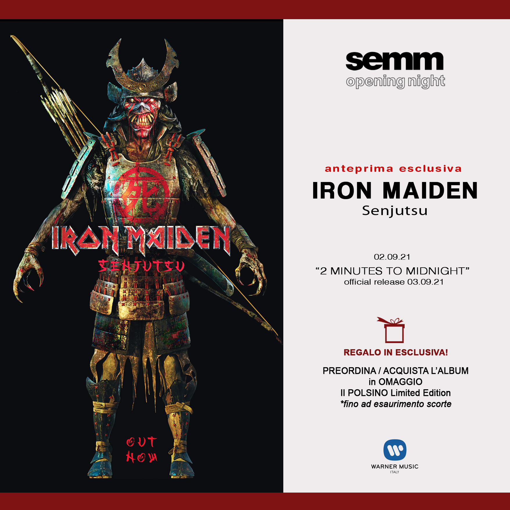 Iron Maiden " Senjutsu"- Nuova uscita cd e vinile varie edizioni - Anteprima Esclusiva