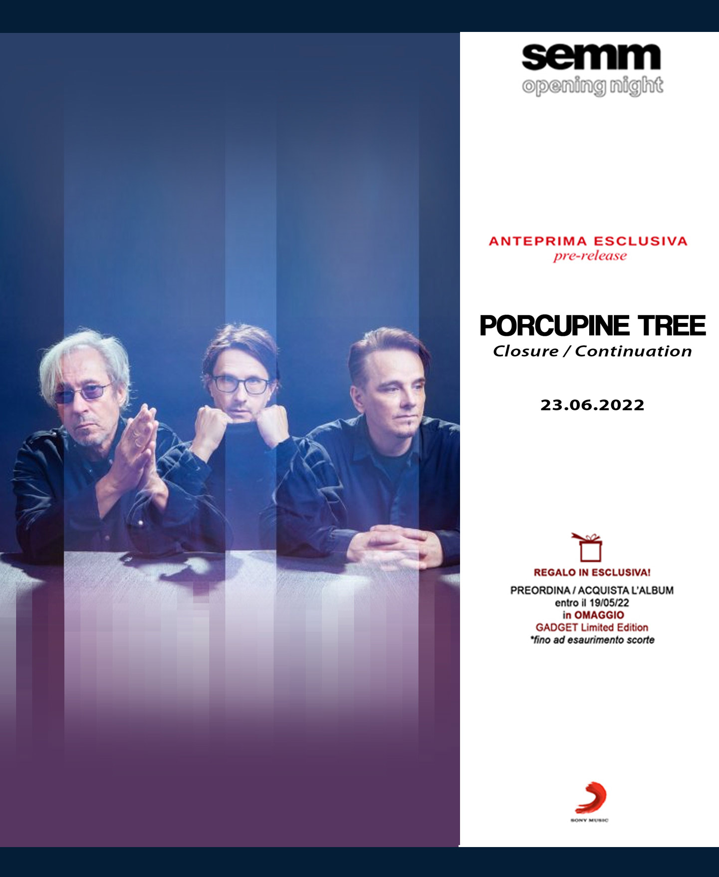 Porcupine Tree anteprima Nazionale nuovo album Closer / Continuation