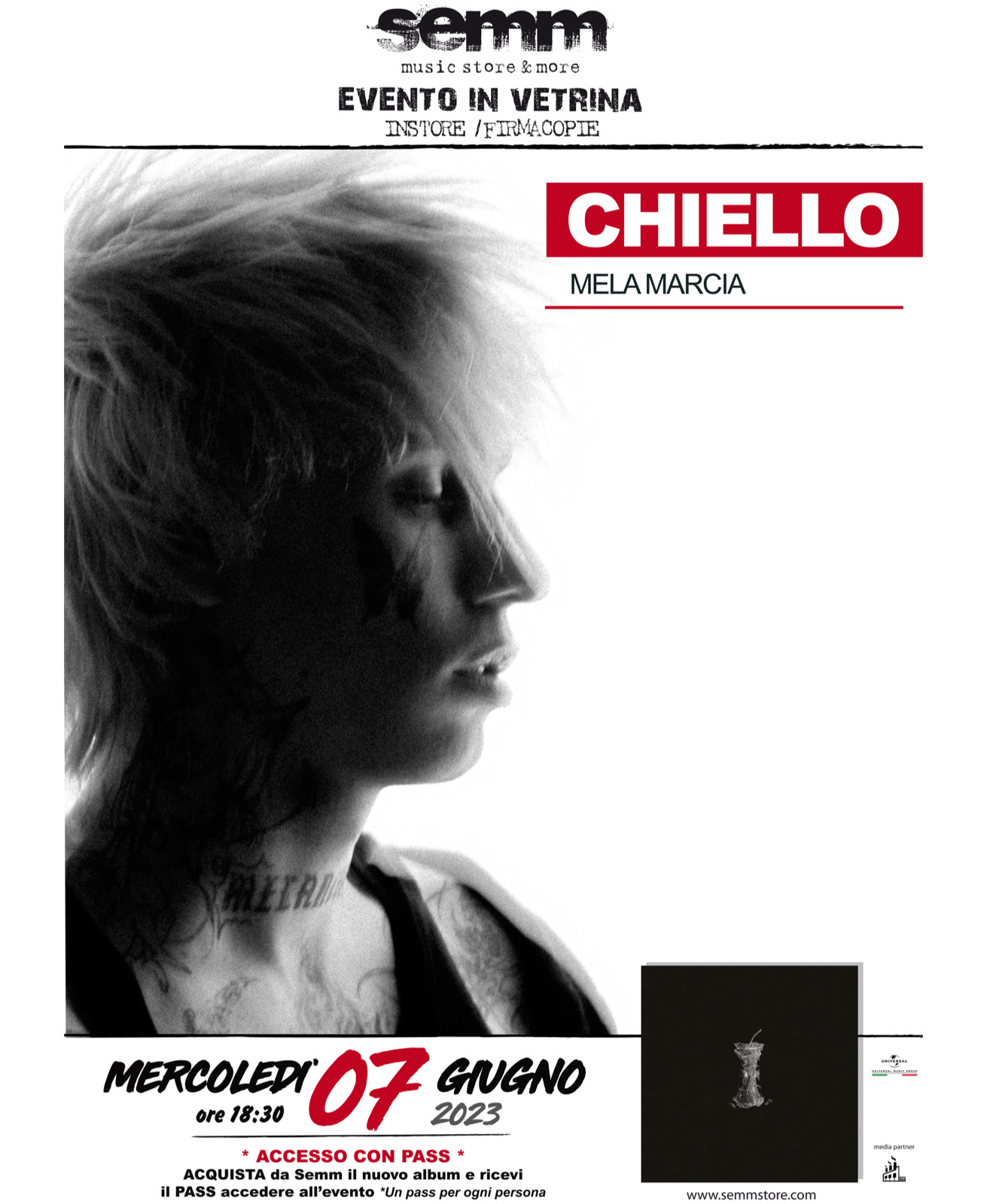 Chiello Mela Marcia album 2023 Universal Music SEMM Music Store Bologna negozio di dischi instore firmacopie
